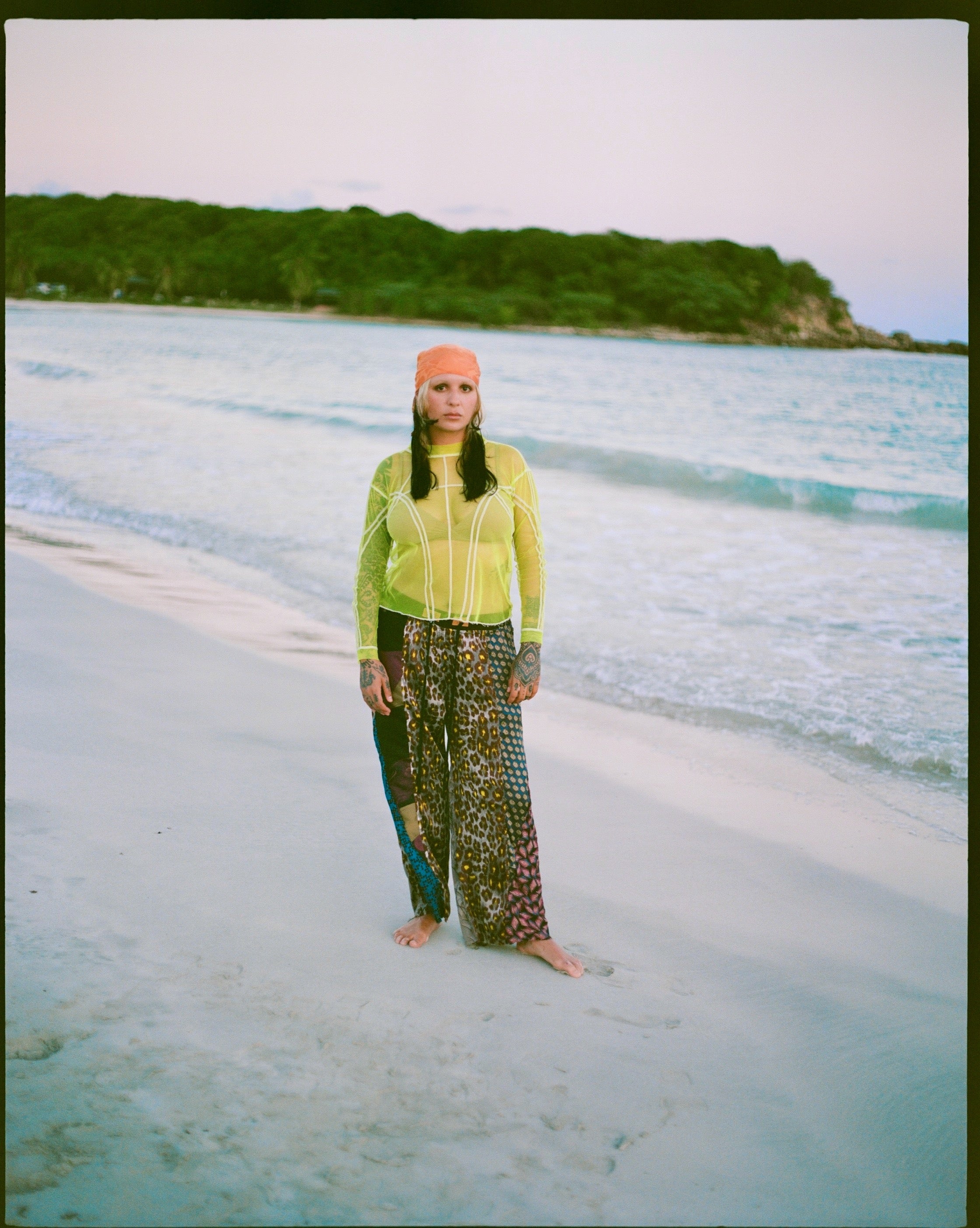 Multicolor Panel Silk Trousers