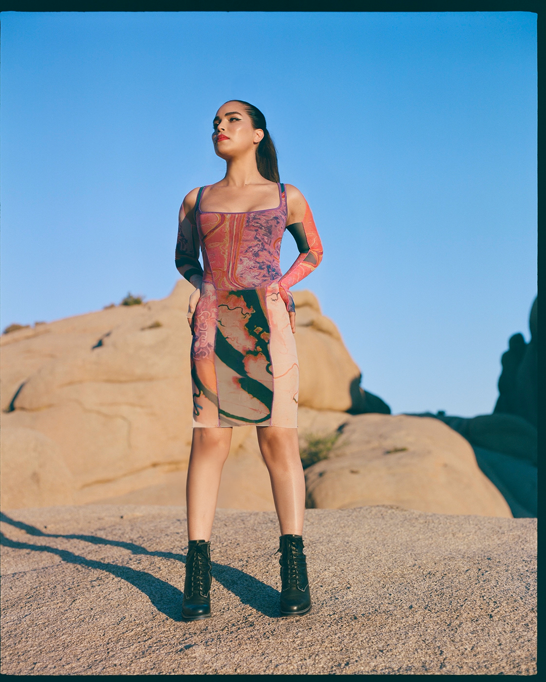 Aerial Landscape Mesh Dress