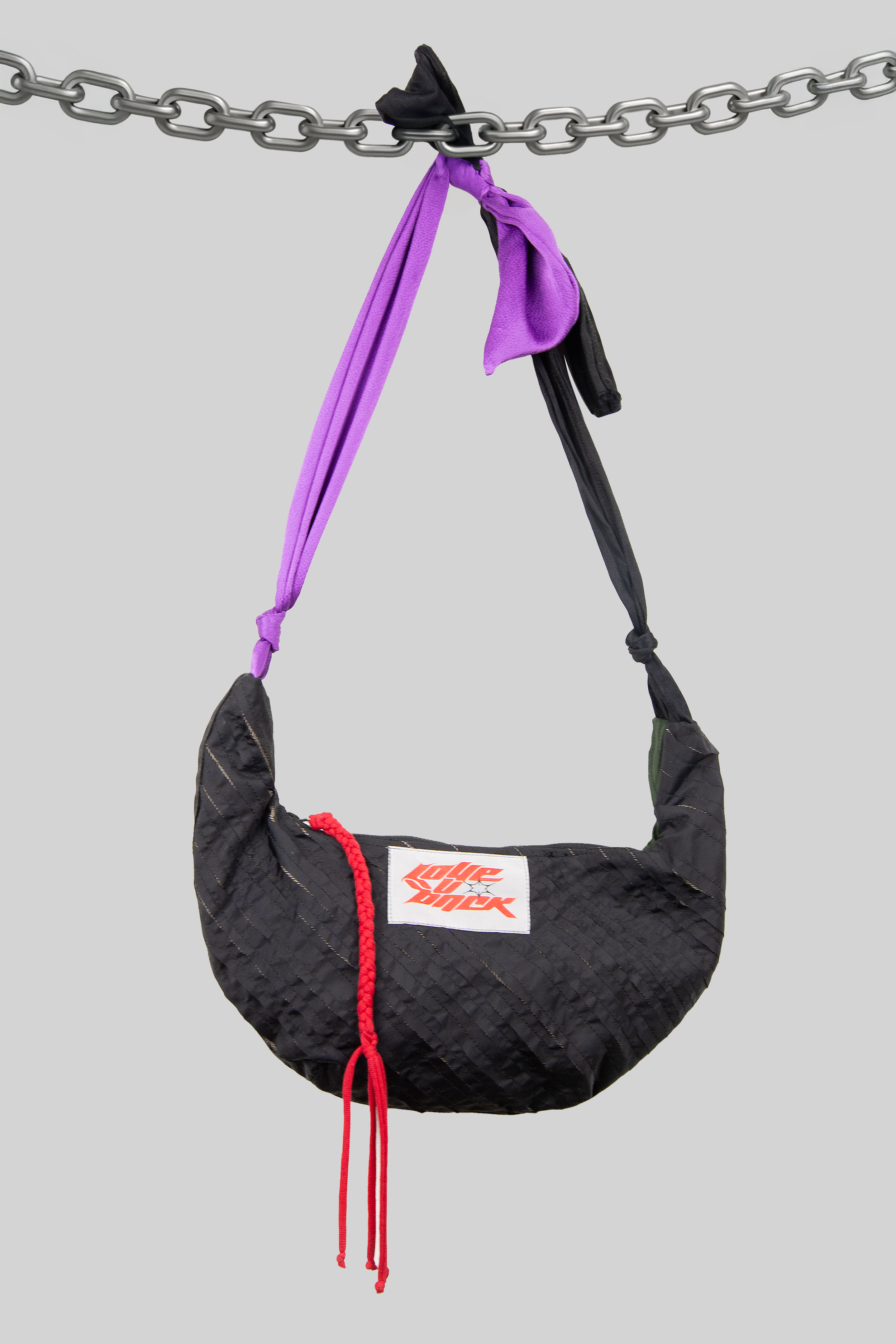 Black & Forest Green Knotted Bag