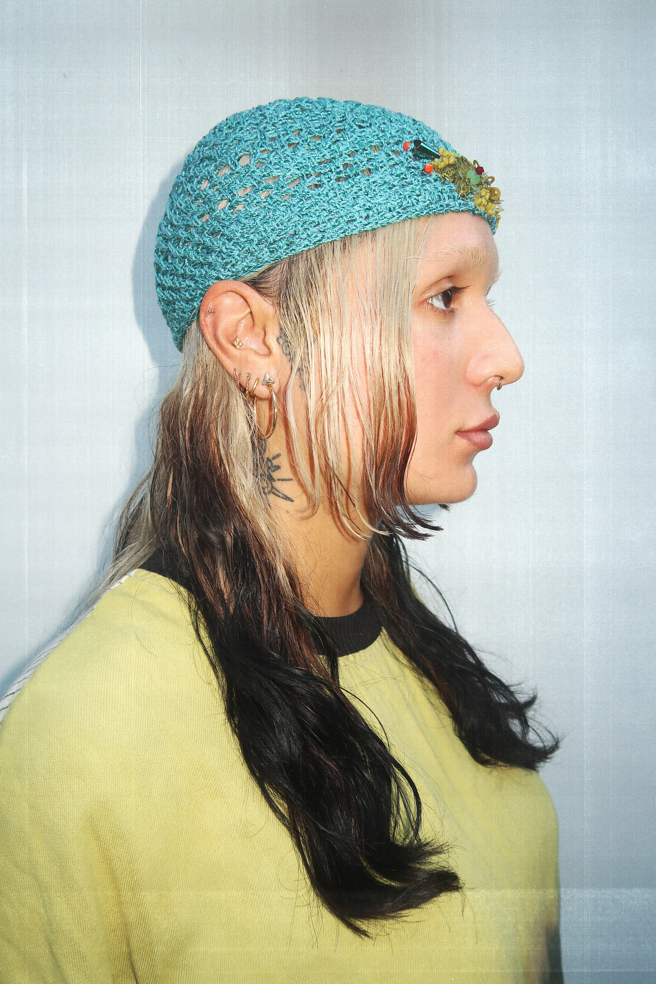 Teal Crochet Cap