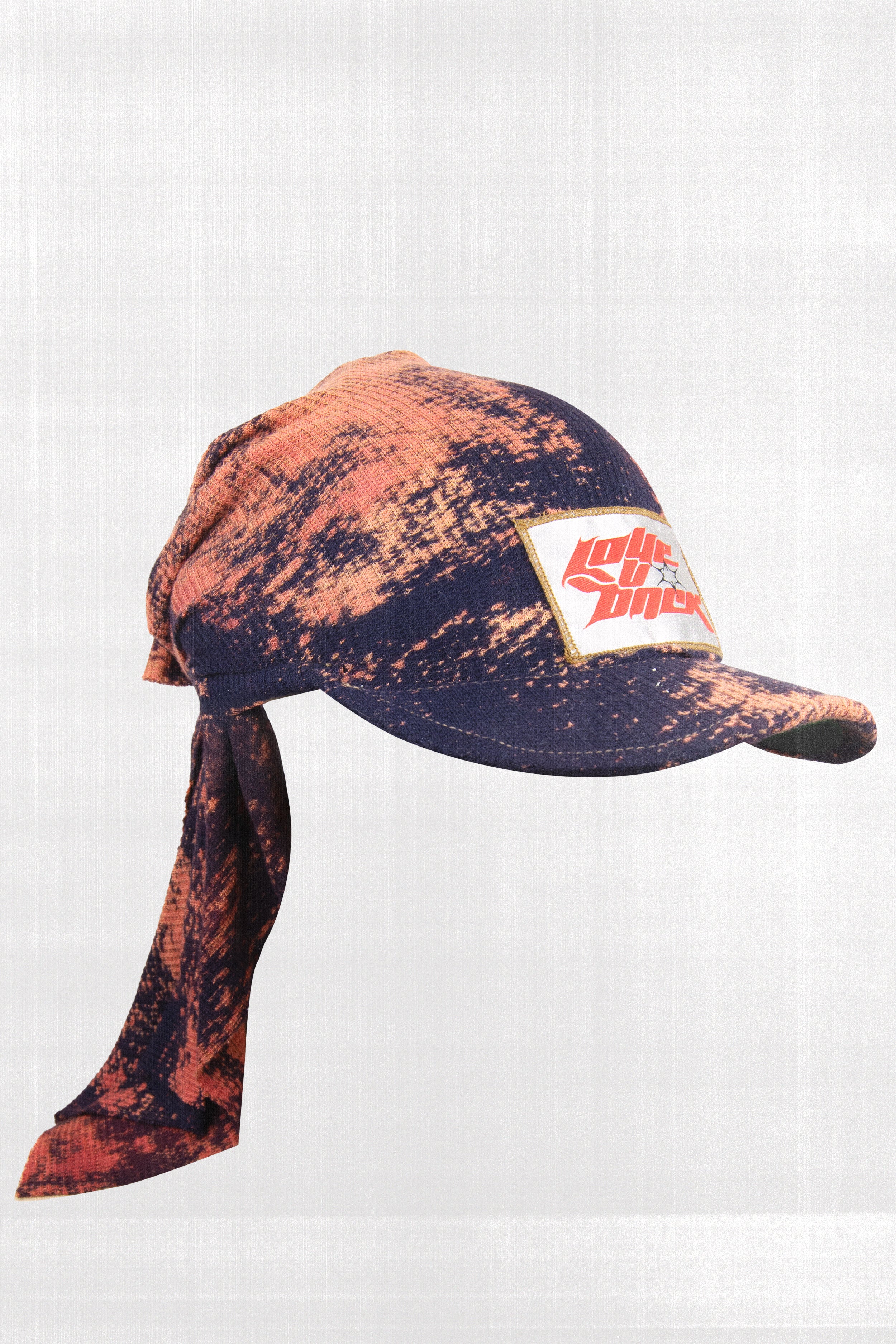 Salmon & Indigo Veiled Cap