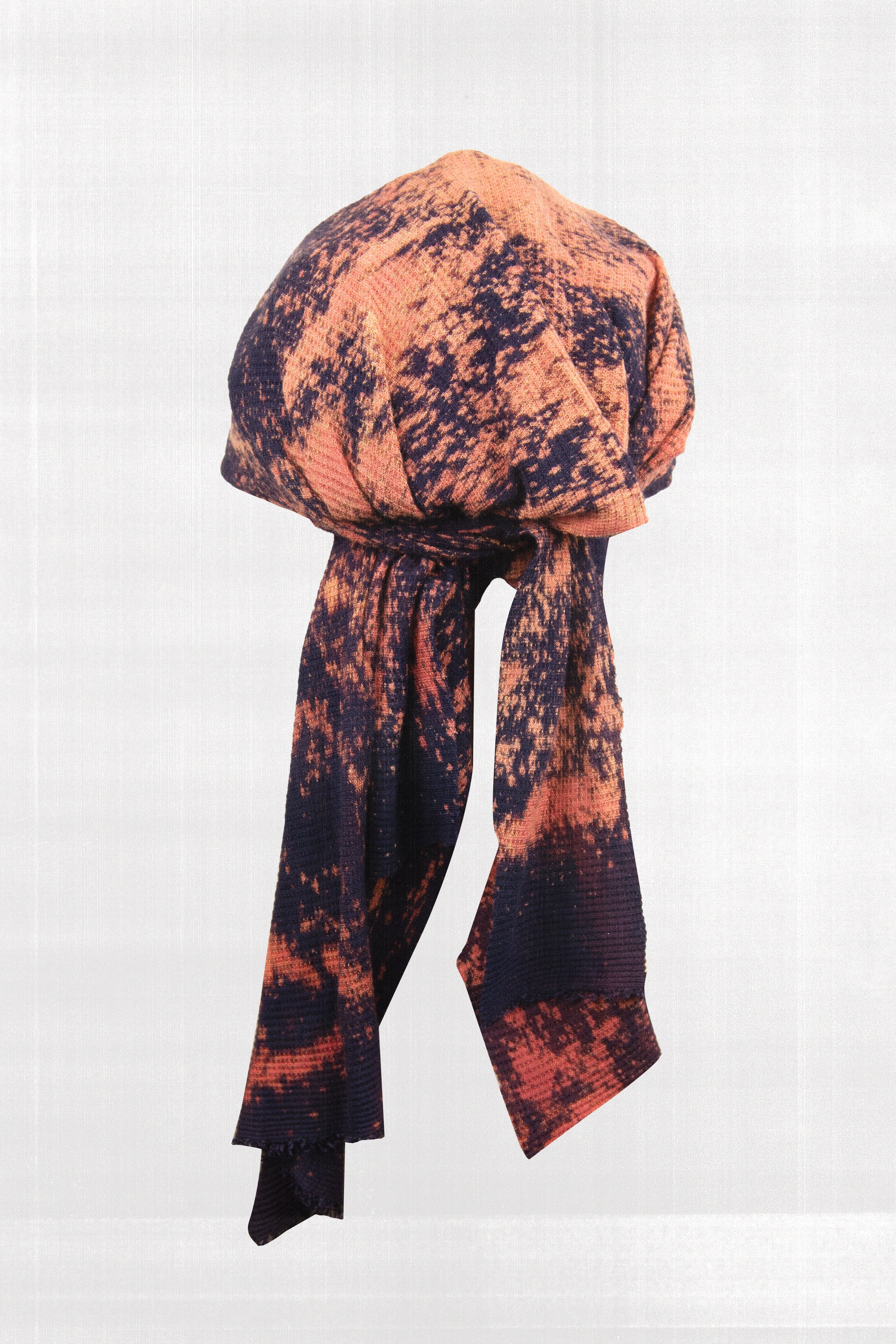 Salmon & Indigo Veiled Cap