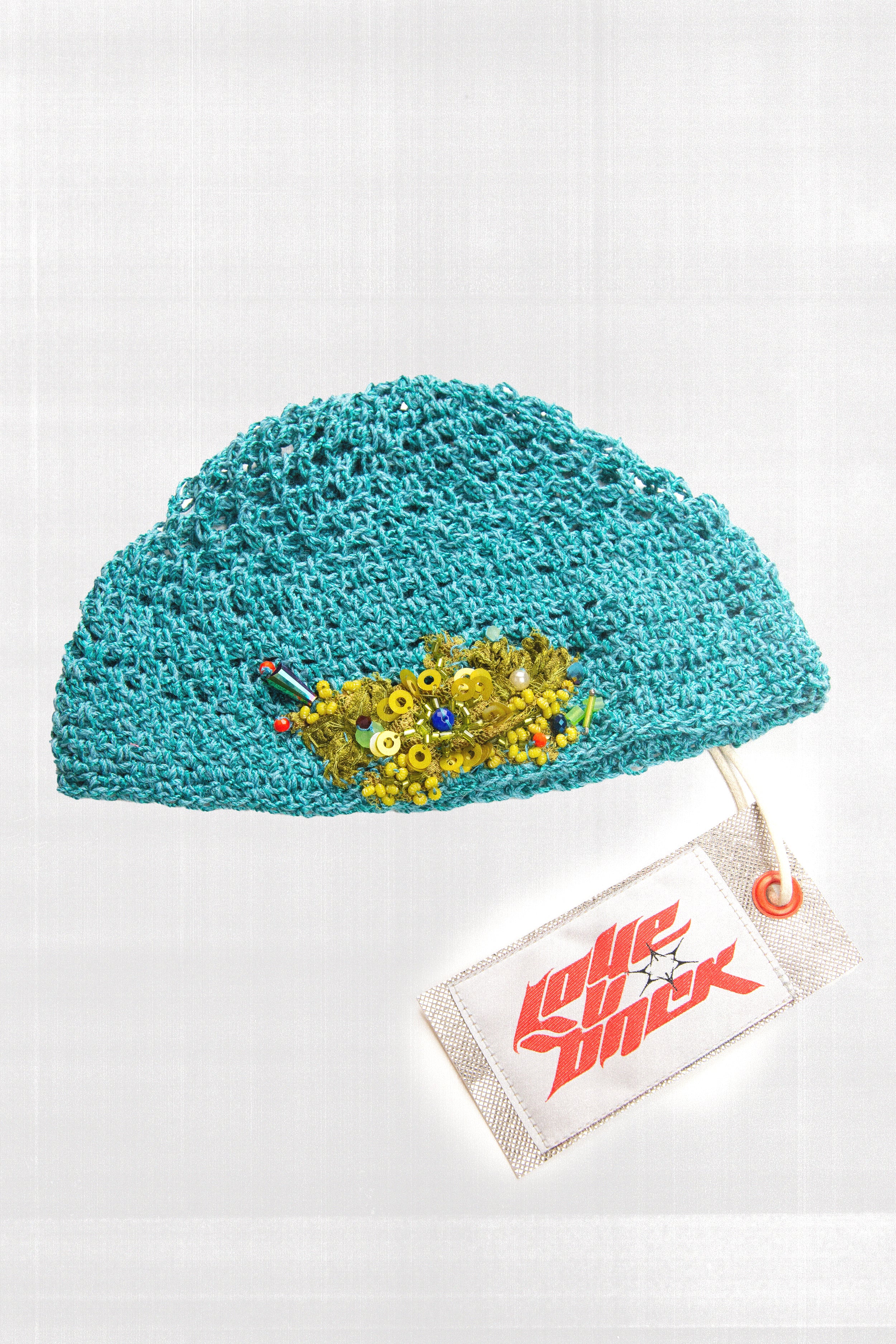 Teal Crochet Cap