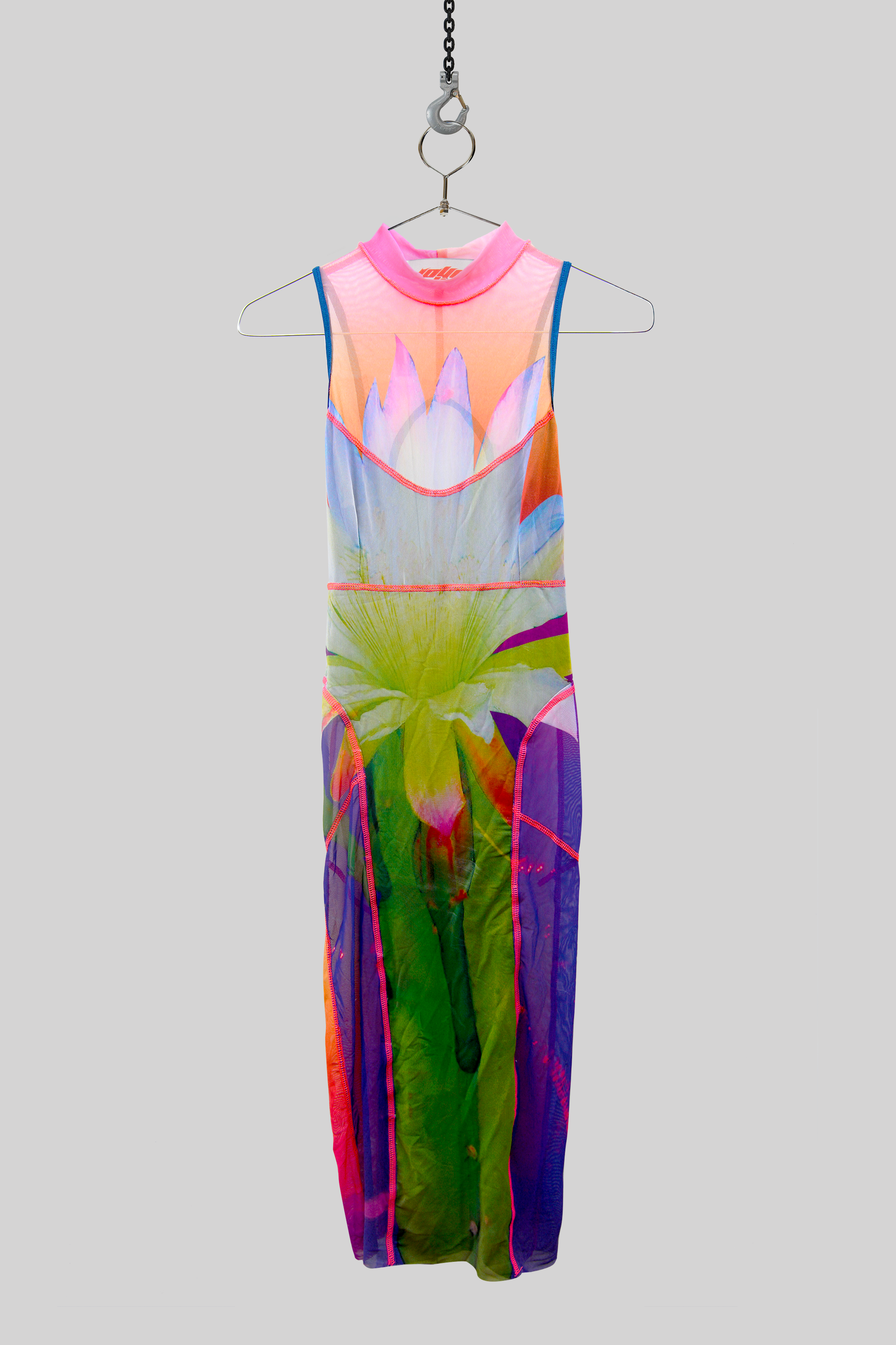 Floral Sunset Mesh Dress