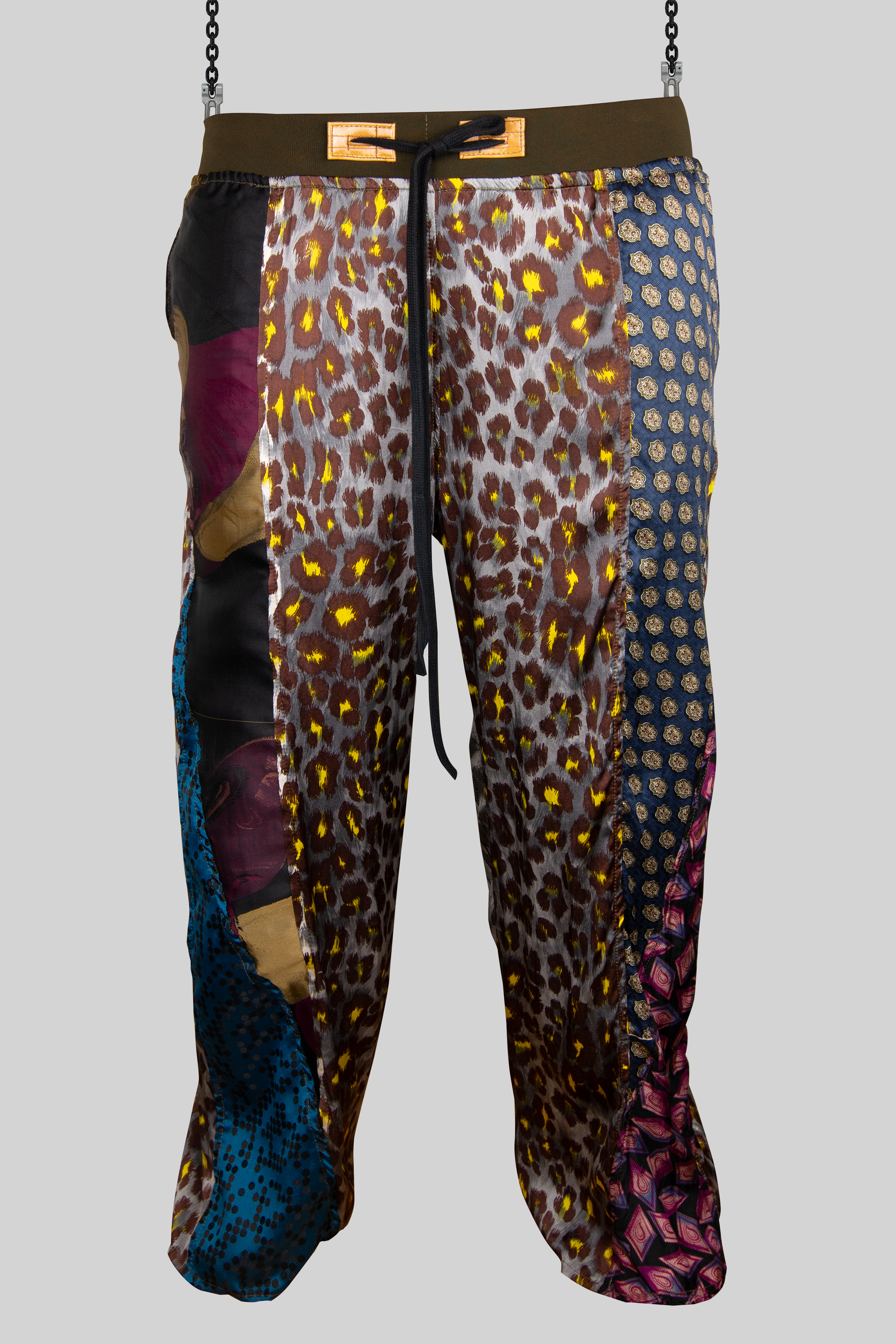 Multicolor Panel Silk Trousers