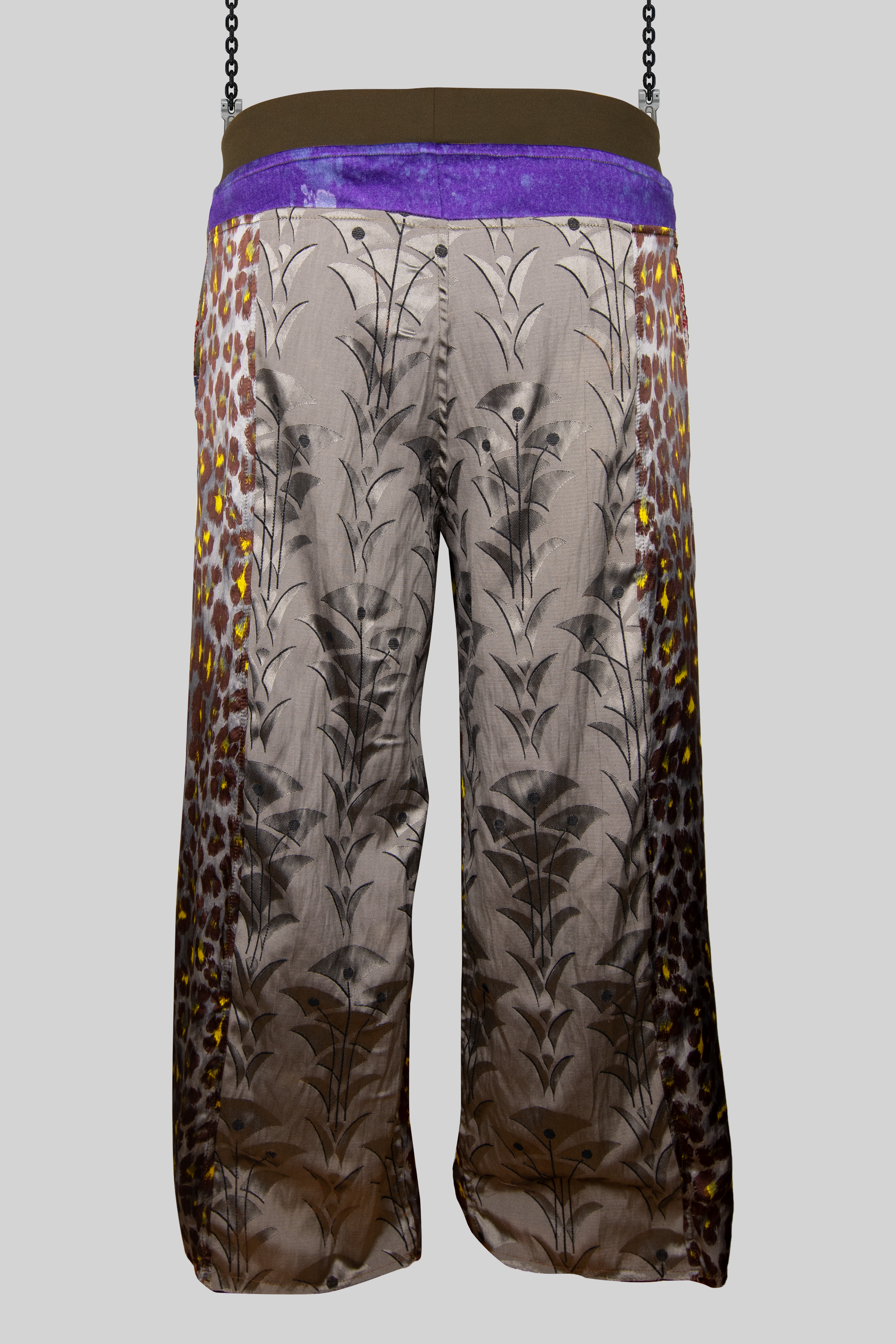 Multicolor Panel Silk Trousers