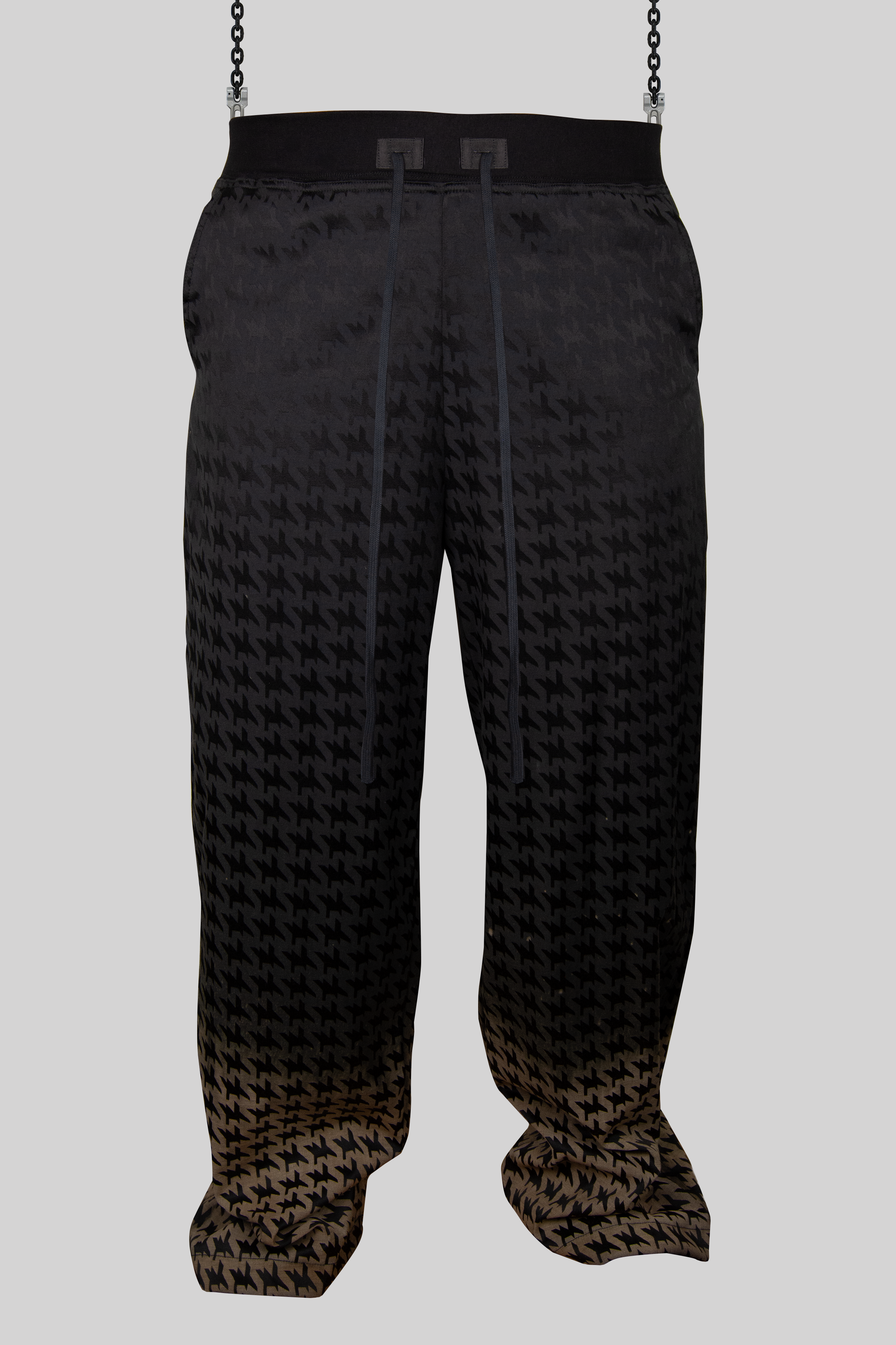 Black & Beige Houndstooth Trousers