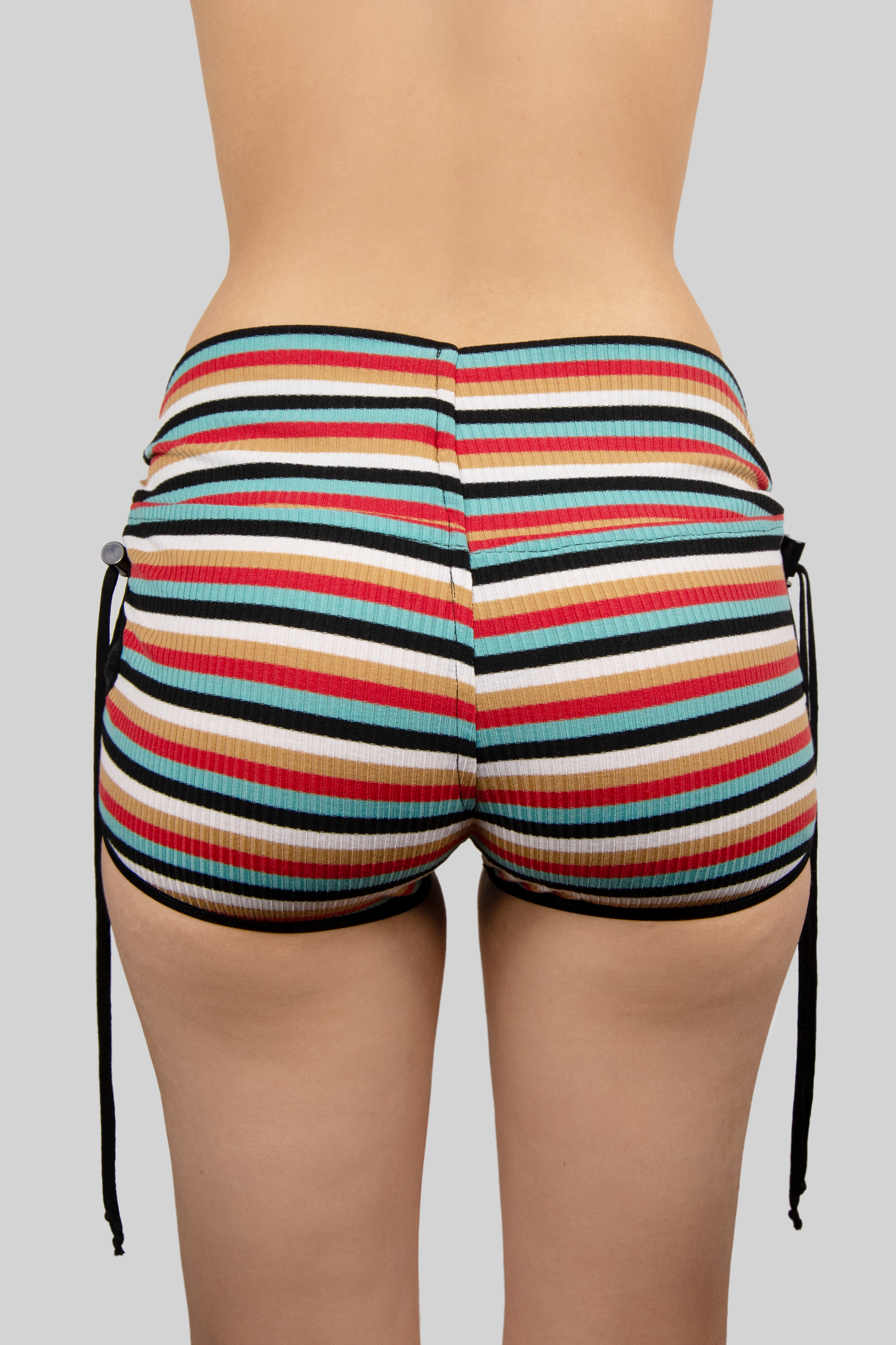 Multicolor Striped Micro Shorts