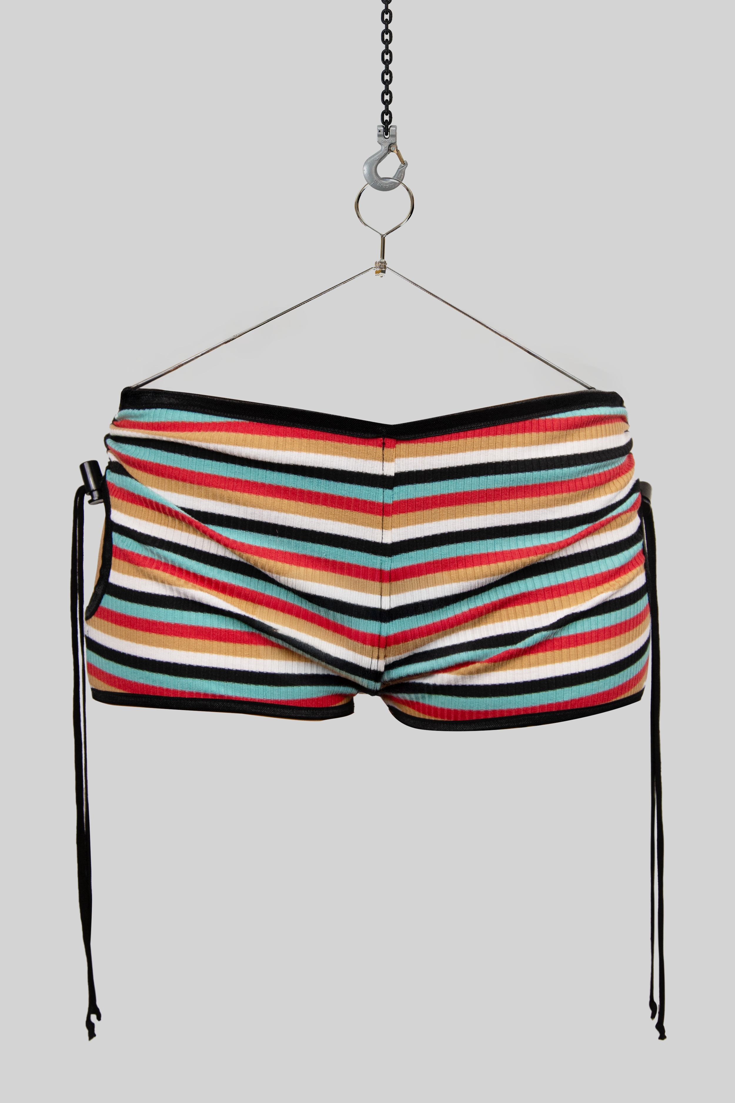 Multicolor Striped Micro Shorts
