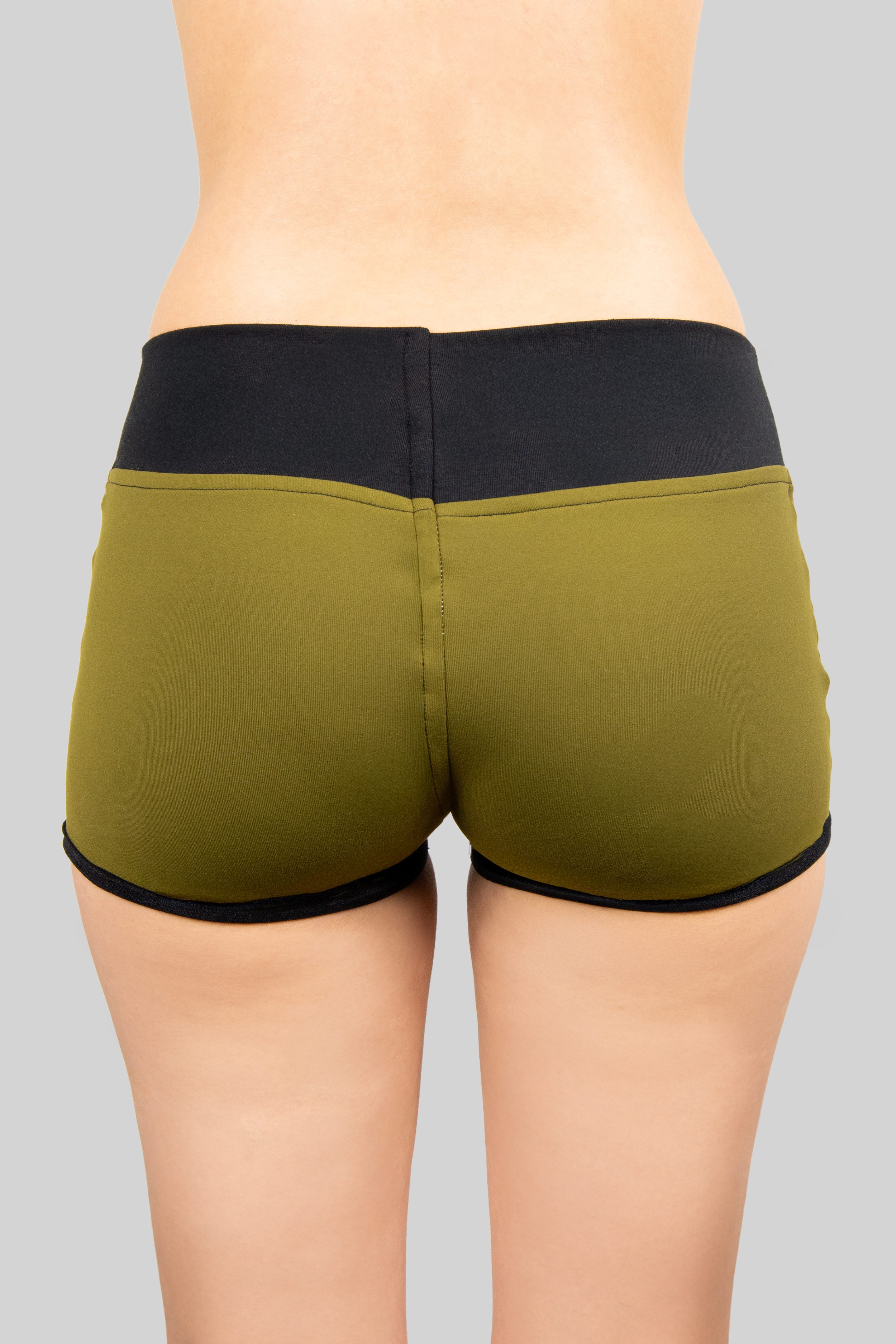 Colorblock Denim Micro Short