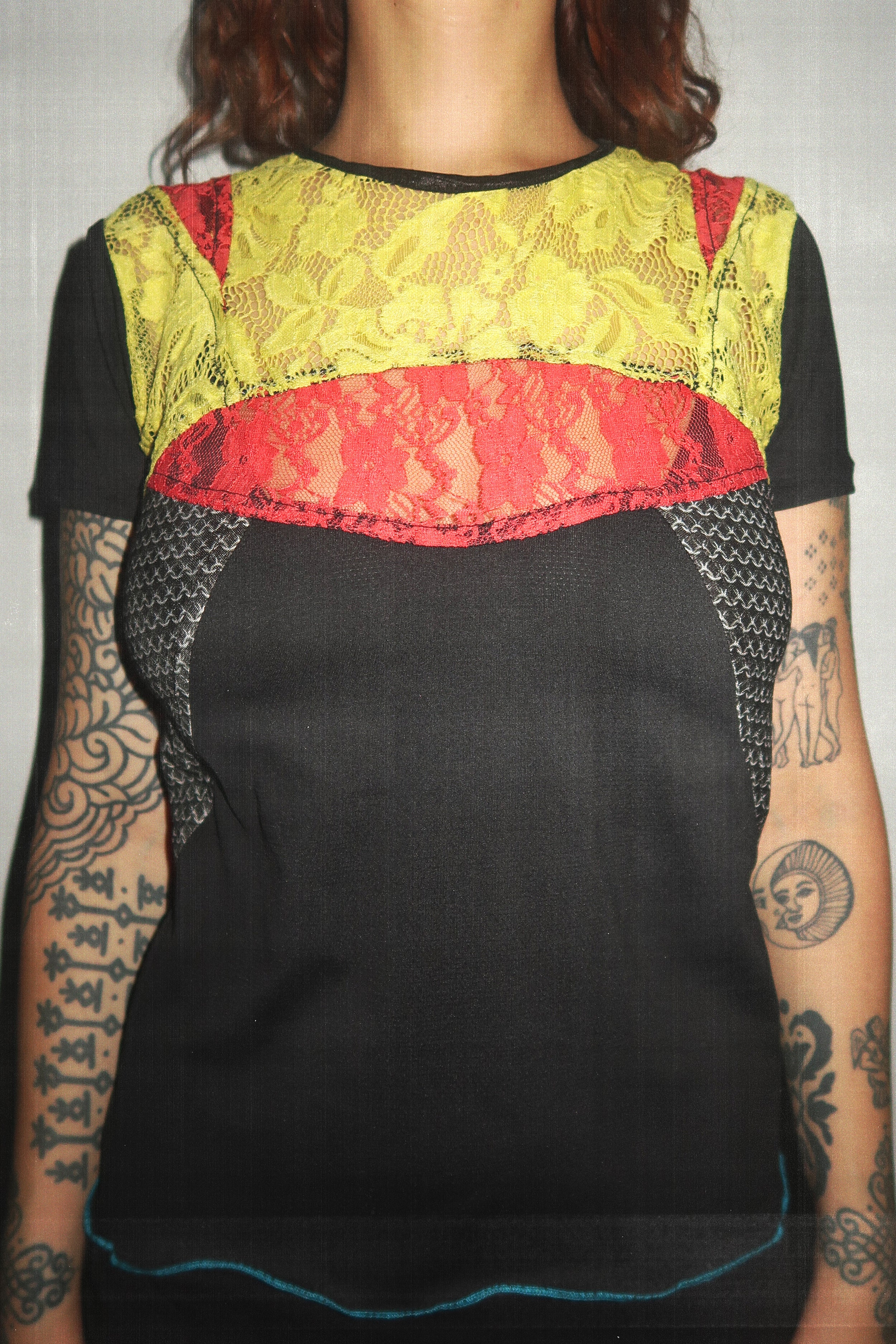 Black Lace Geometric Top