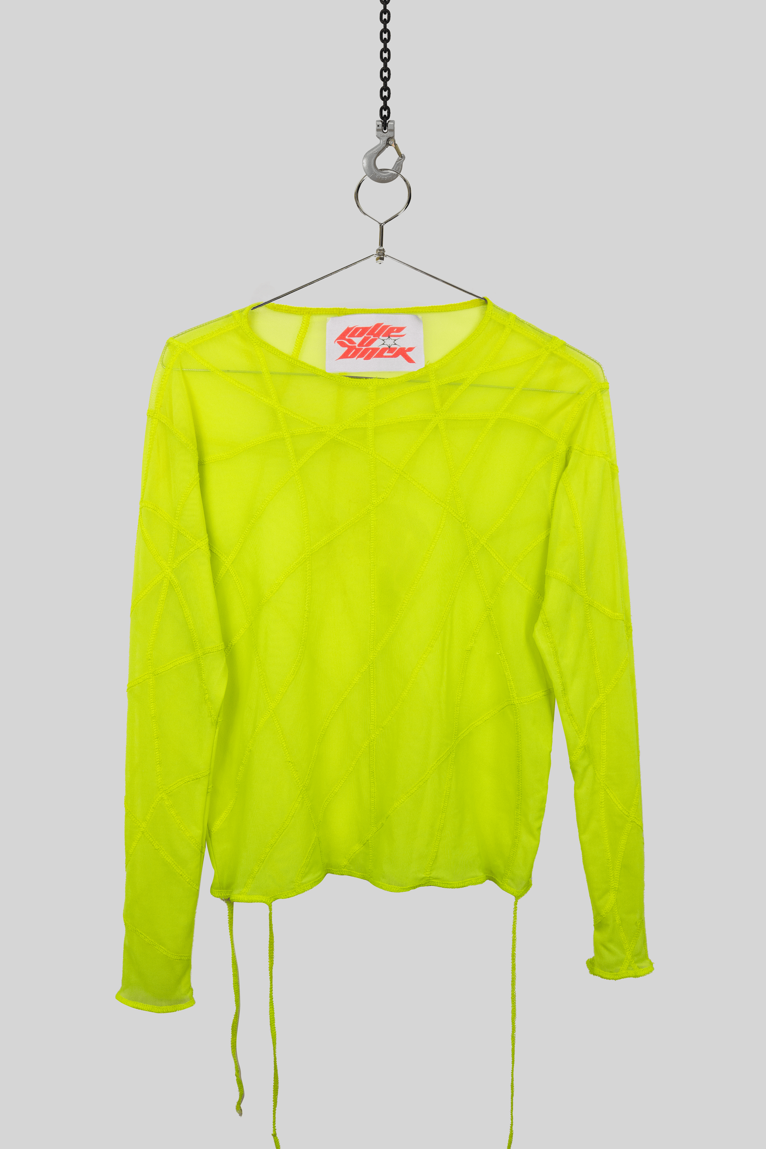 Neon Green Mesh Stitch Top