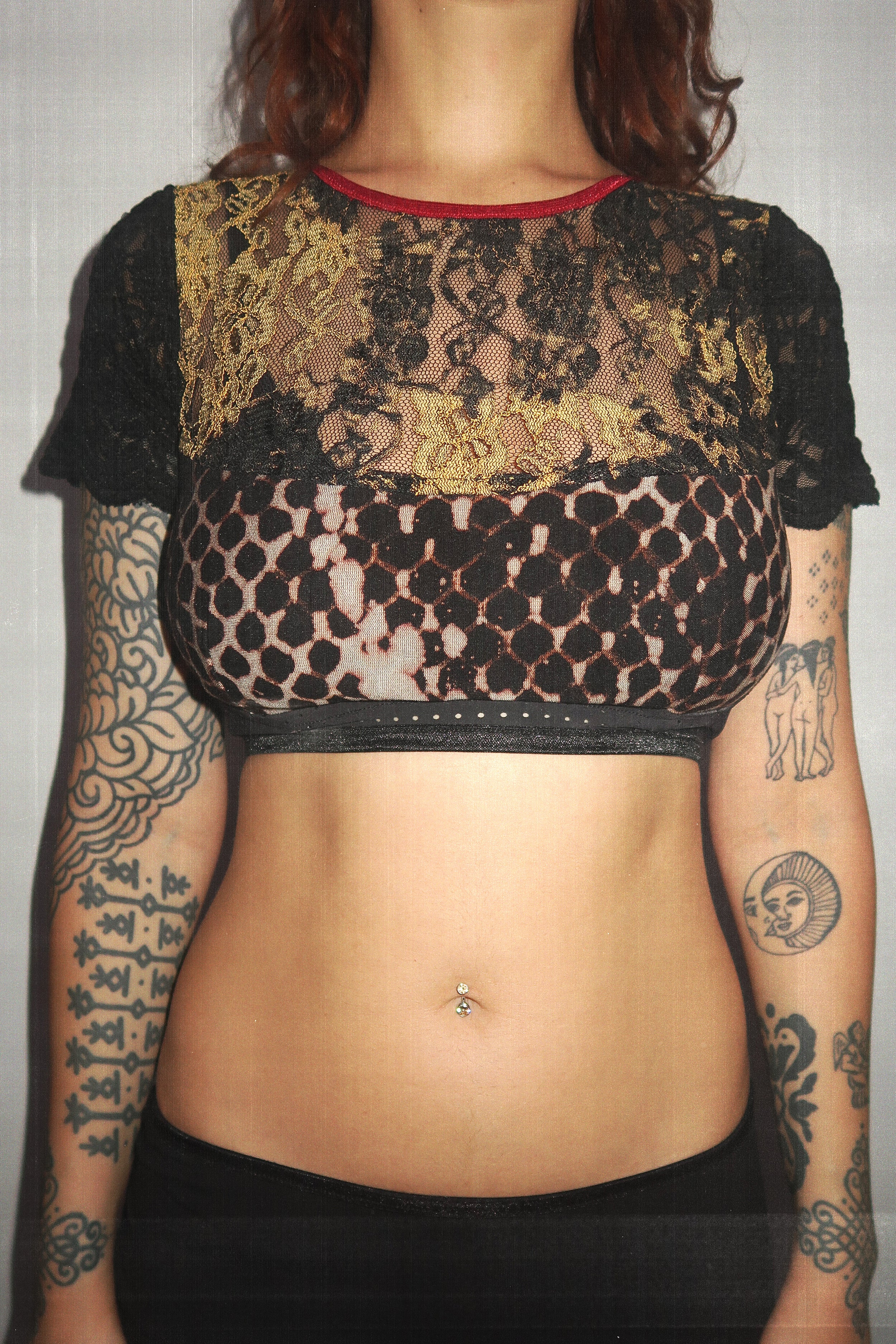 Cropped Lace Panel Top