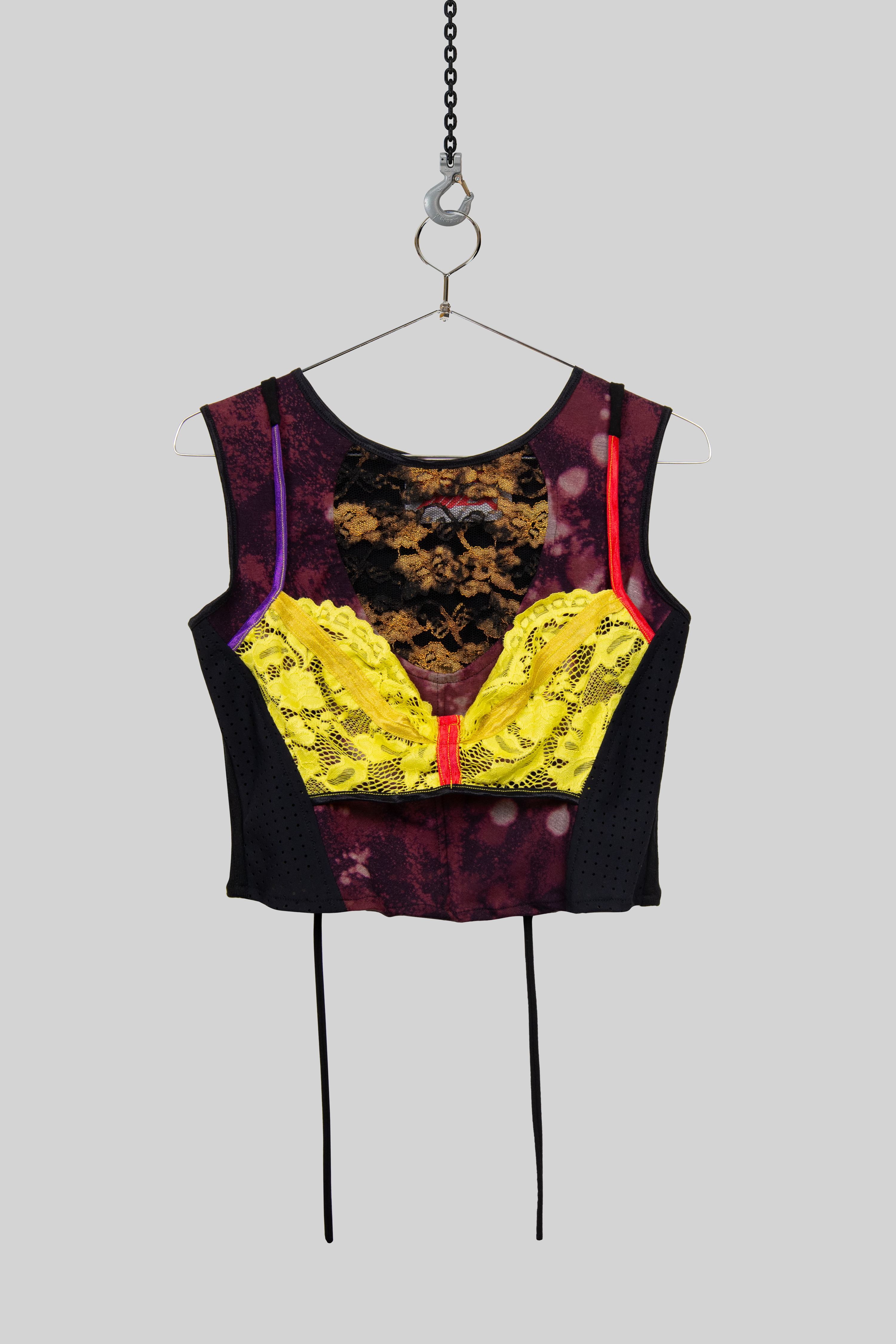 Lace Panel Bustier Top