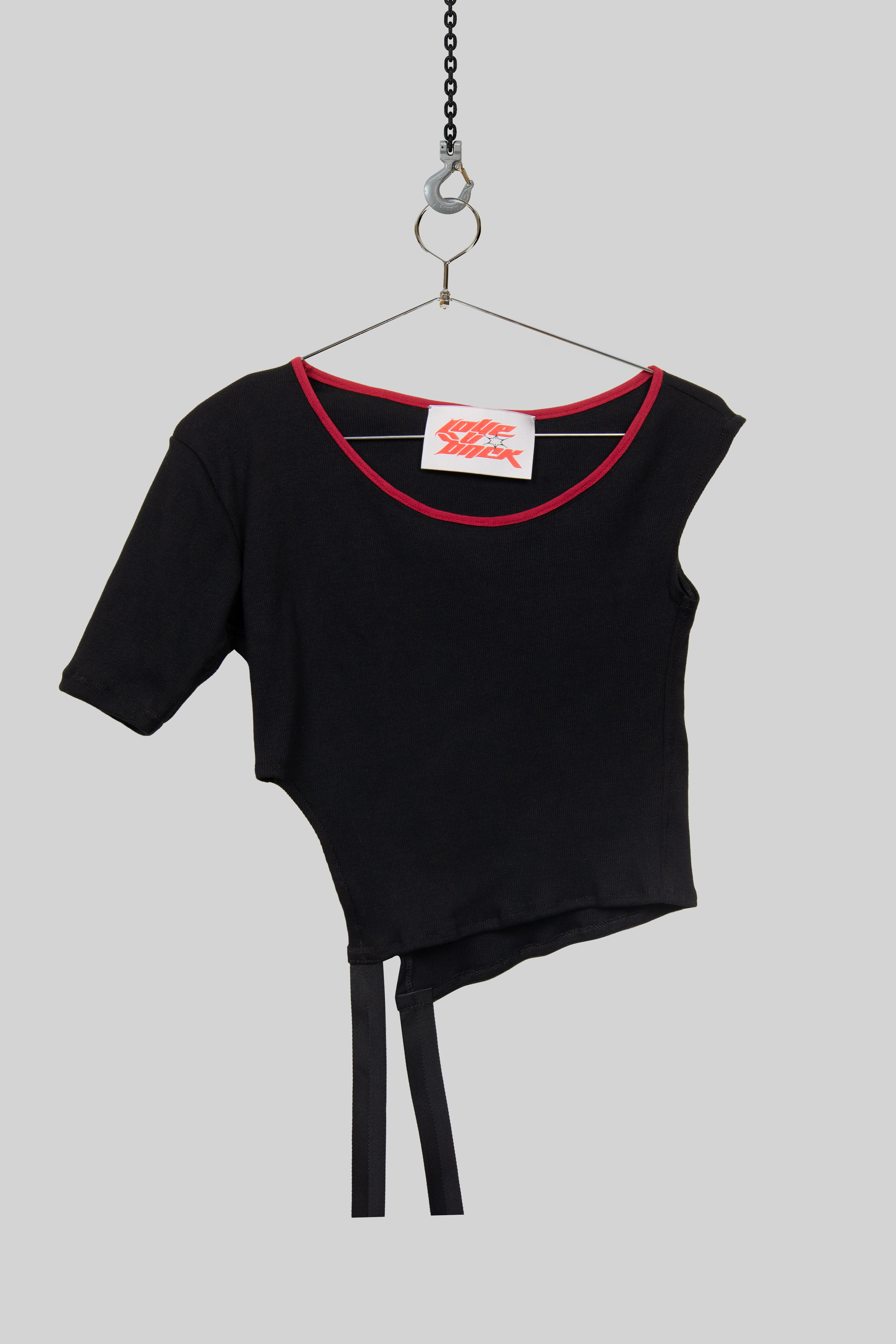 Black Off Shoulder Asymmetric Top